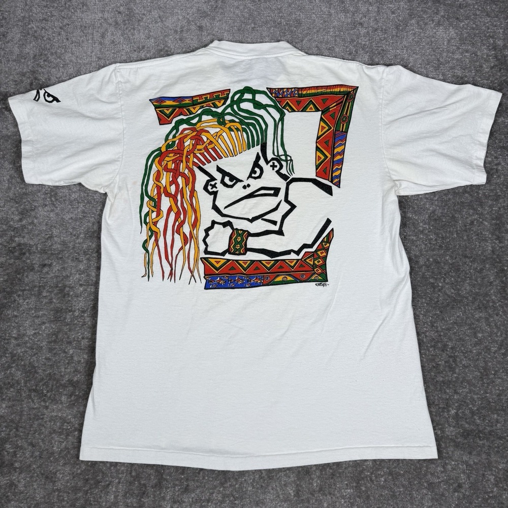 Vintage Bad Boy Club T-Shirt Men's Large White Short Sleeve Crew Neck Surf Skate
